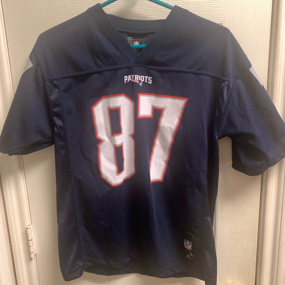 New England Patriots Navy Blue Jersey 87 Gronkowski football NFL